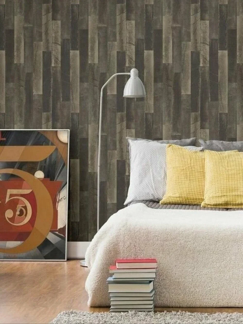Wallpaper Aura Metallic Black Plank